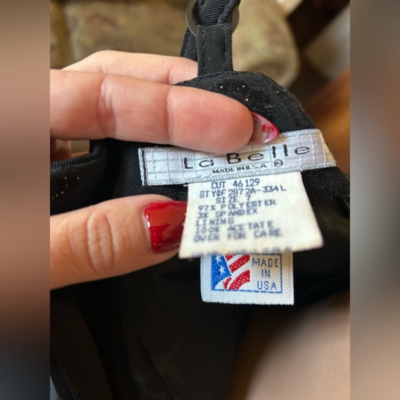 Vintage 1990’s La Belle Floral Velvet Sparkle Midi Dress NWT 7/8 - Picture 9 of 9